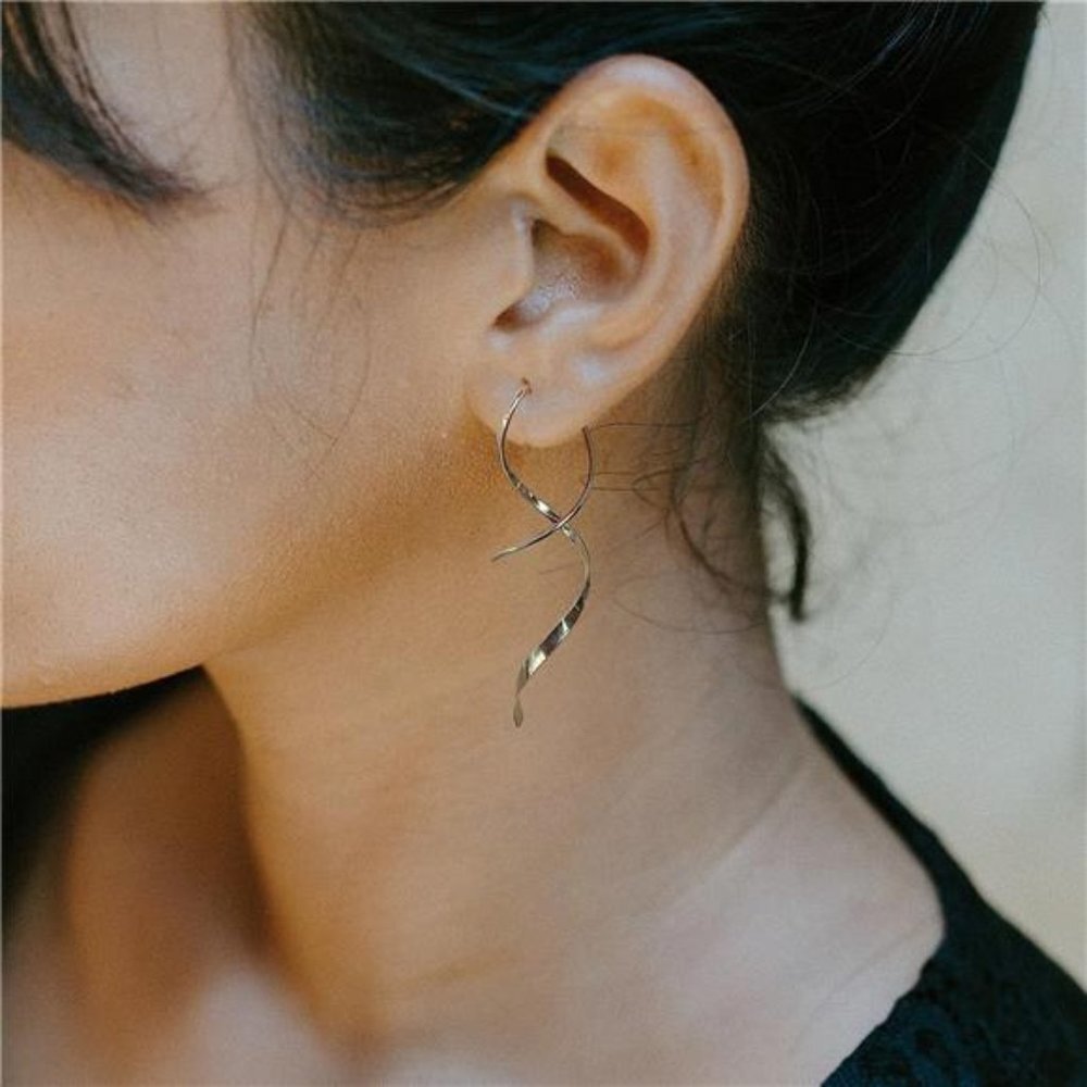 925 silver pair Earrings for Women Spiral threader earrings